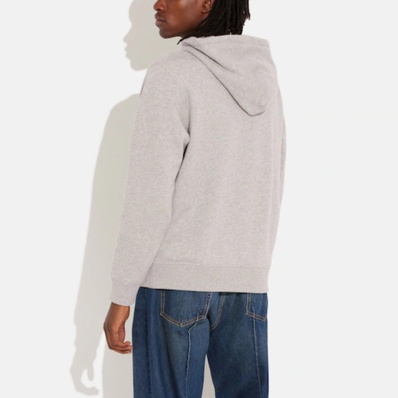 NWT Gray COACH Men’s Hoodie, Embroidery Horse & Carriage Logo - Picture 3 of 5